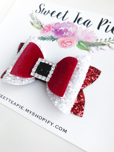 Santa Claus Double Loop Hair Bow