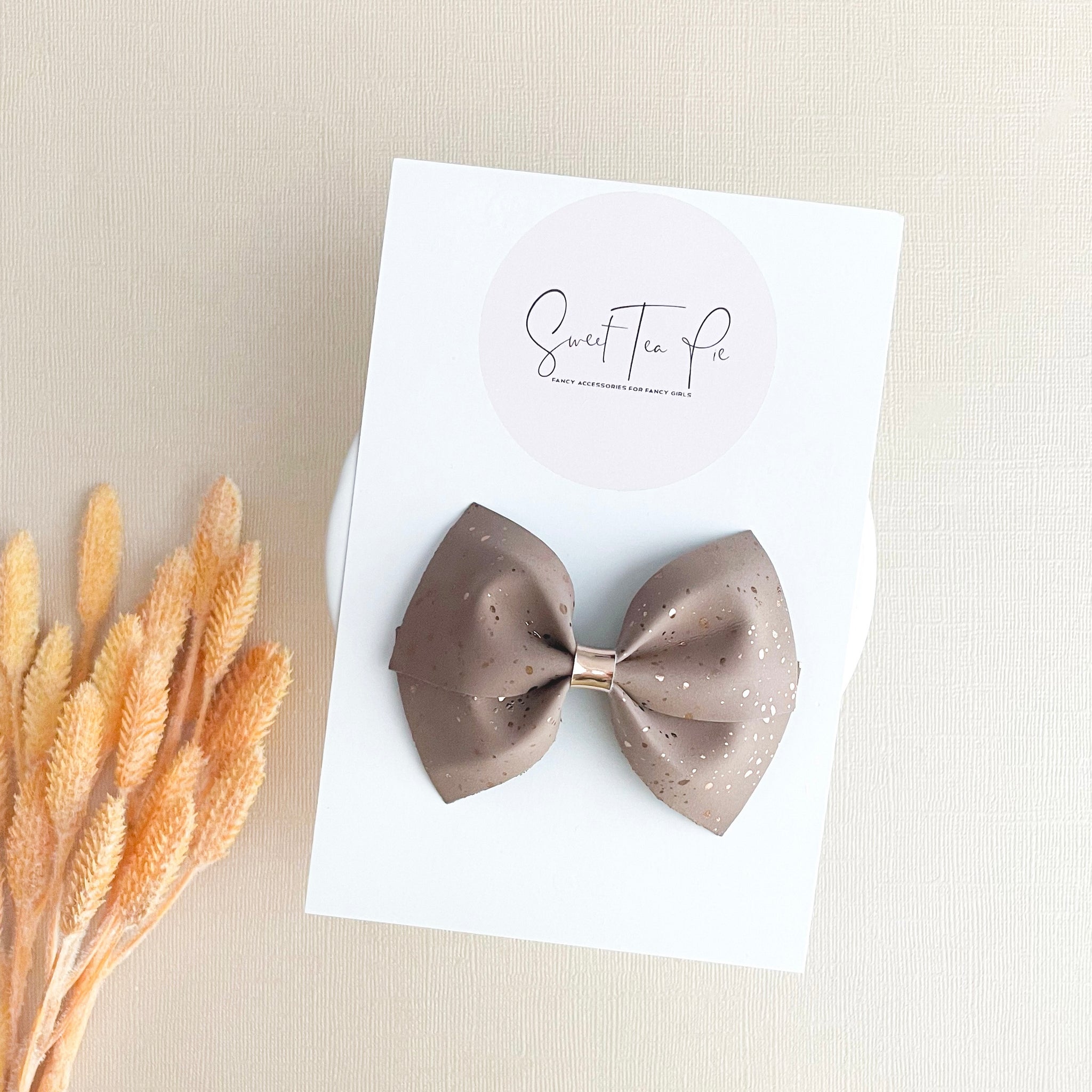 Chestnut with Gold Flecks Modern Lu Hair Bow