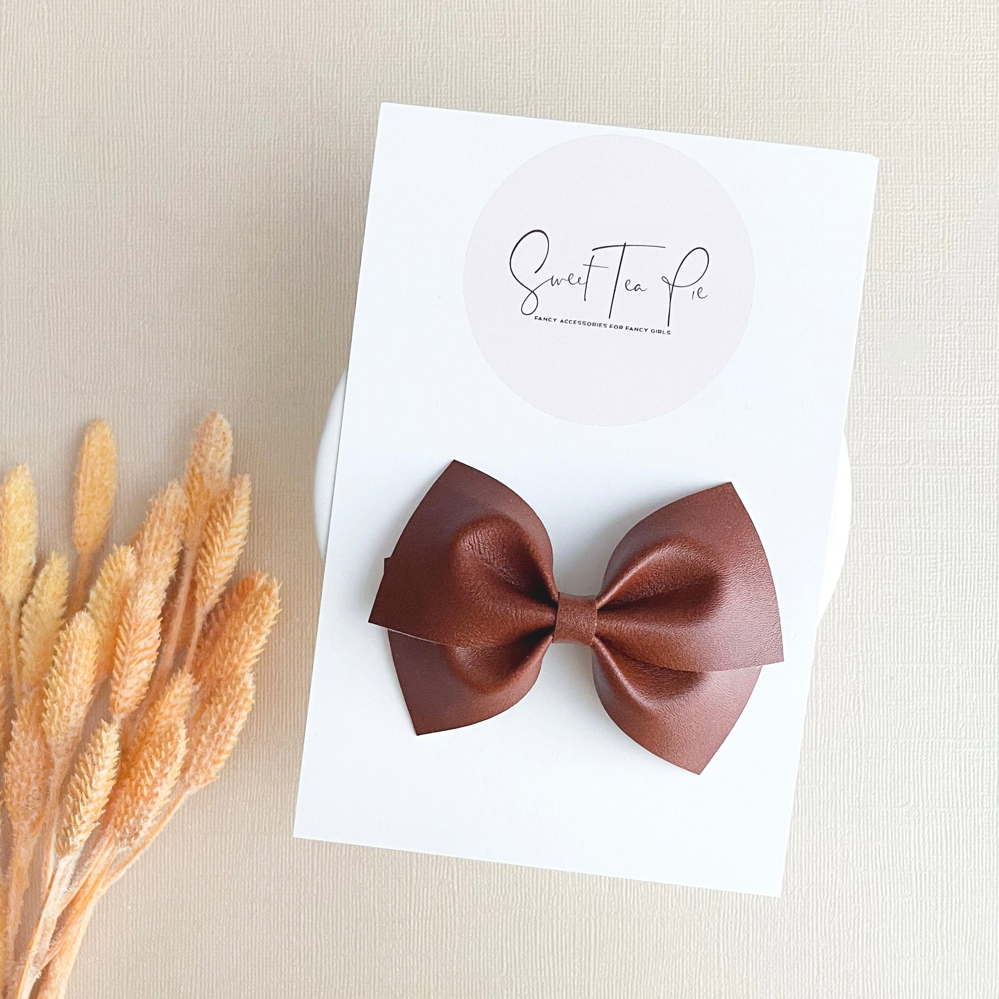 Cognac Modern Lu Hair Bow