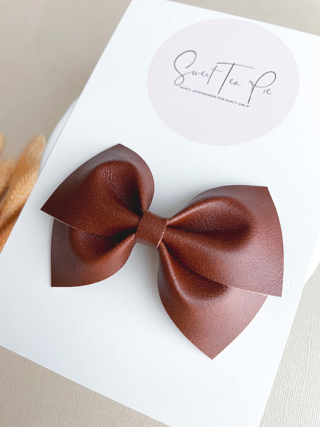 Cognac Modern Lu Hair Bow