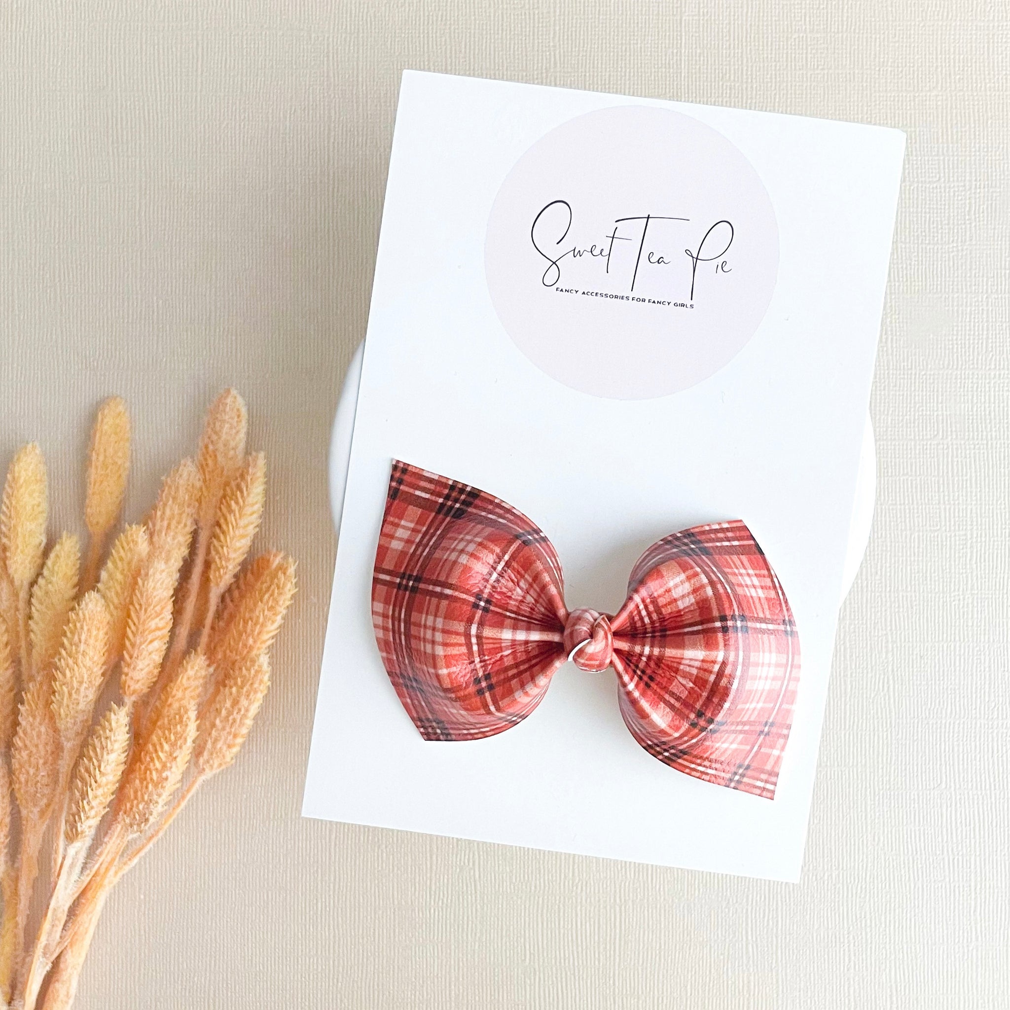 Harvest Plaid Knot Hair Bow