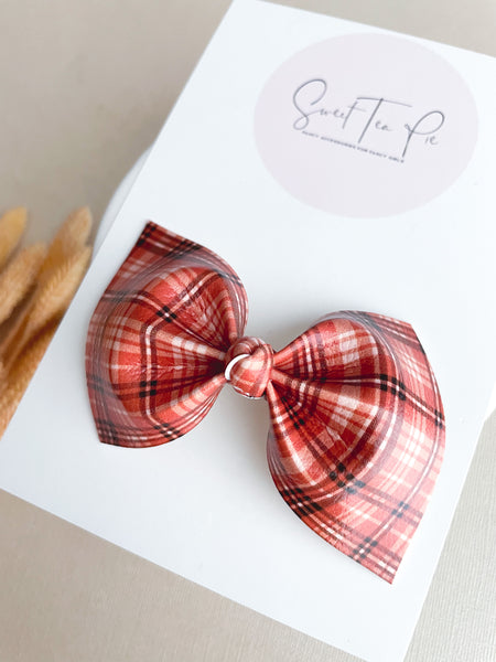 Harvest Plaid Knot Hair Bow