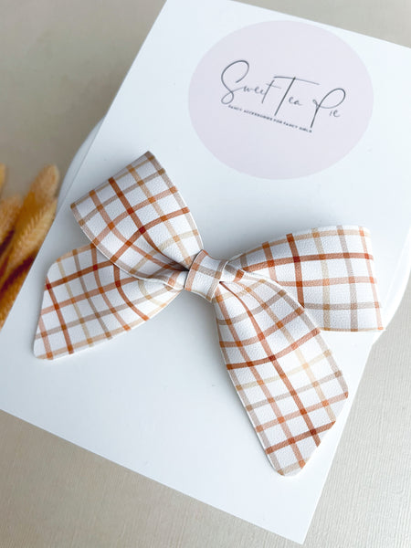 Hay Ride Plaid Schoolgirl Bow