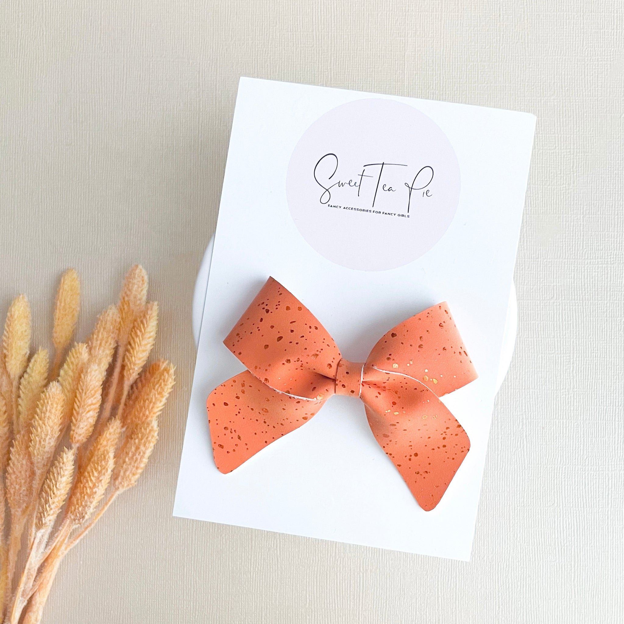 Pumpkin with Gold Flecks Schoolgirl Bow