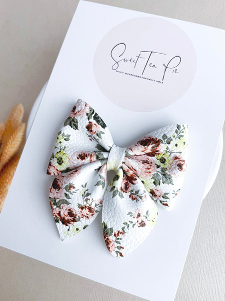 Fall Garden (white) Sailor Hair Bow