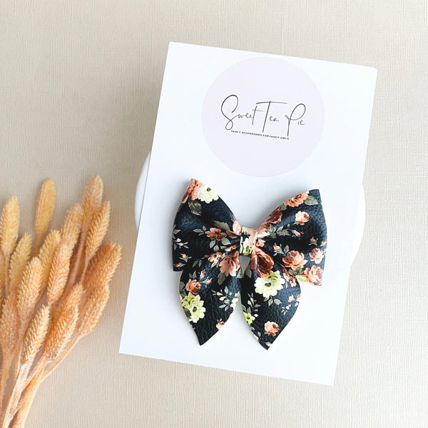 Fall Garden (black) Sailor Hair Bow