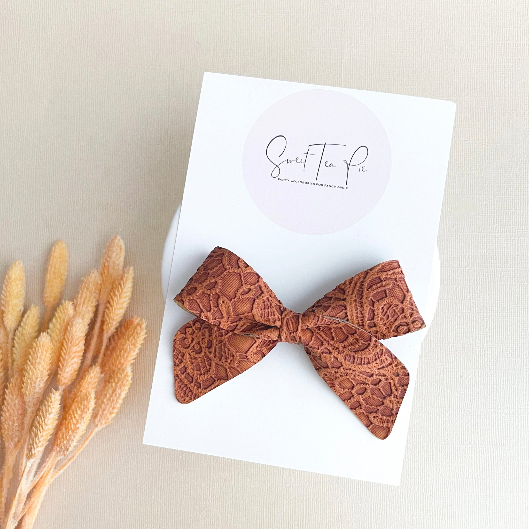 Rust Lace Schoolgirl Bow