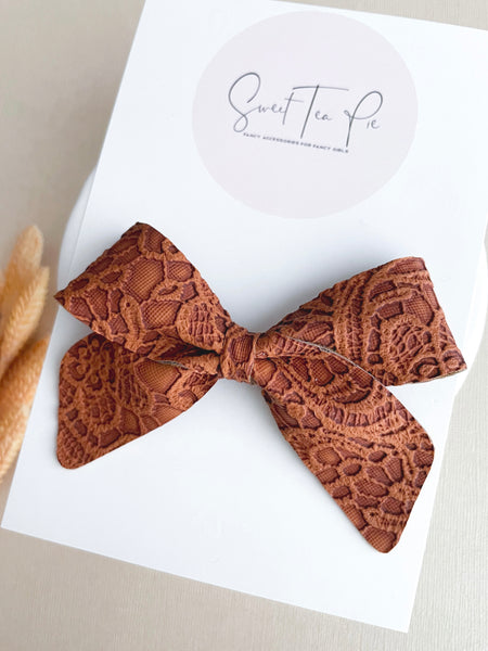 Rust Lace Schoolgirl Bow
