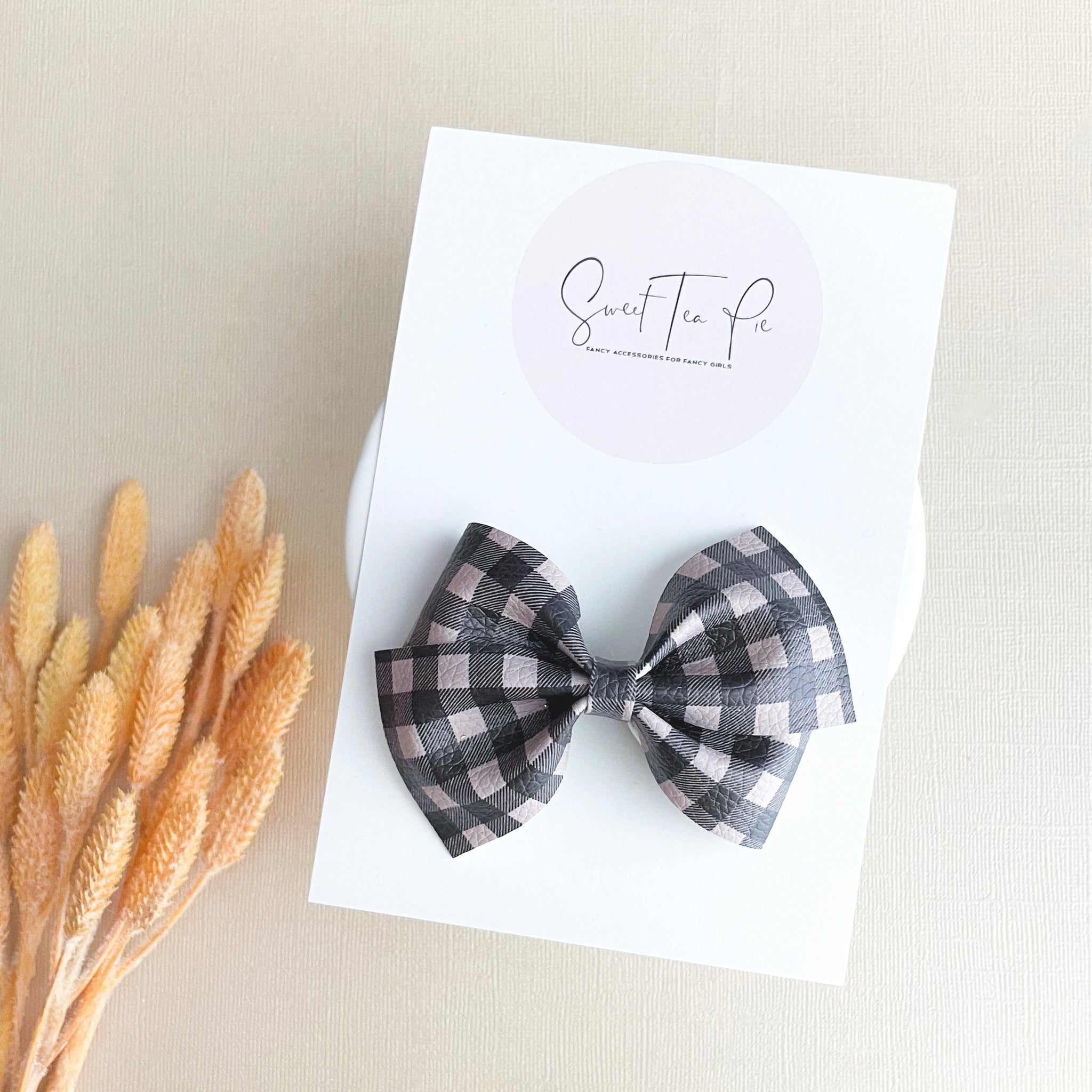 Farmhouse Plaid Lu Hair Bow