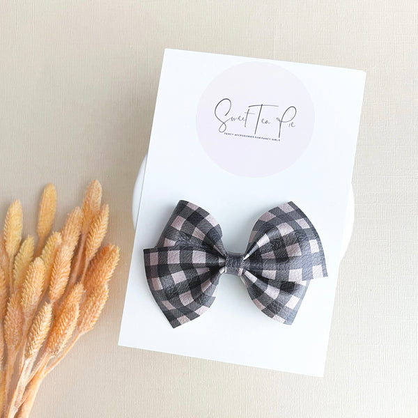 Farmhouse Plaid Lu Hair Bow