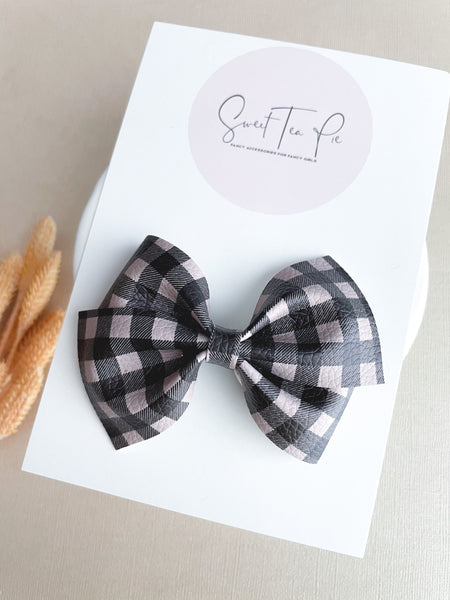 Farmhouse Plaid Lu Hair Bow