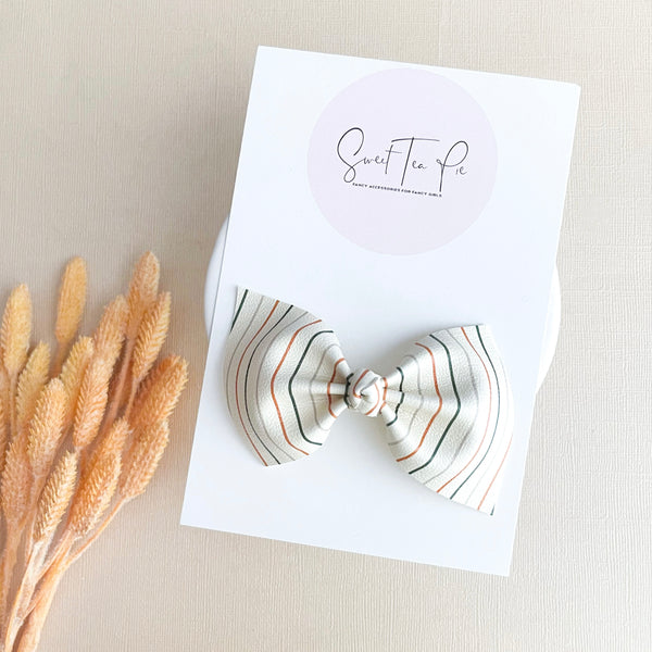 Fall Stripes Knot Hair Bow