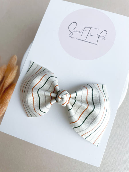 Fall Stripes Knot Hair Bow