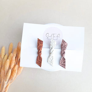 Fall Lace Knotty Clip Set of 3