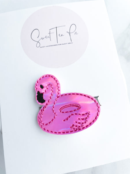 Flamingo Floatie Glam Clip