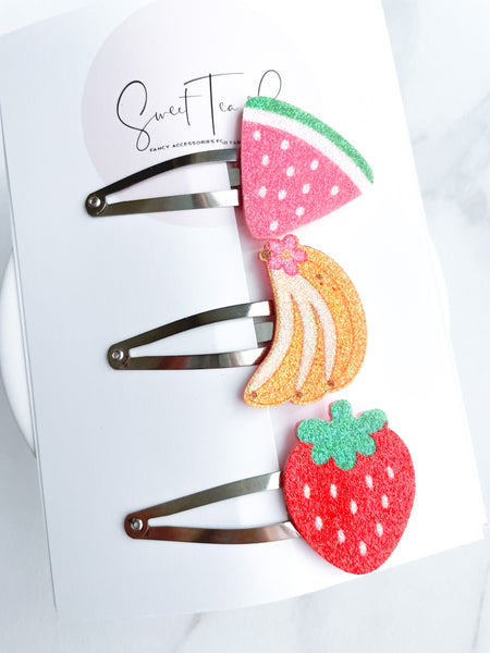 Banana Fruit Snap Clip - Set of 3