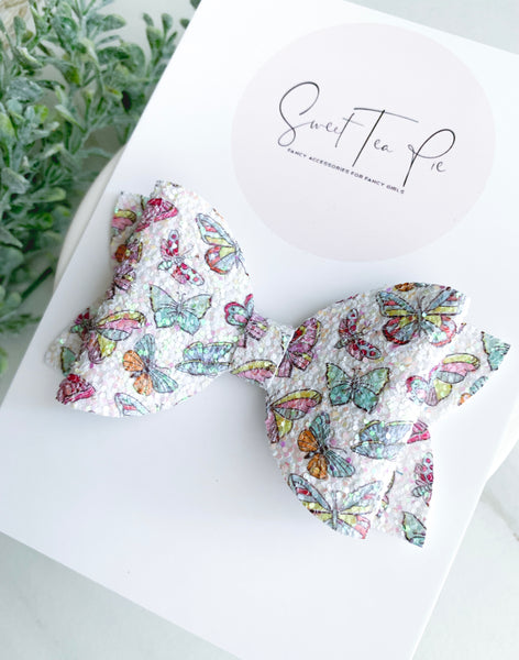 Butterfly Glitter Large Loop Hair Bow