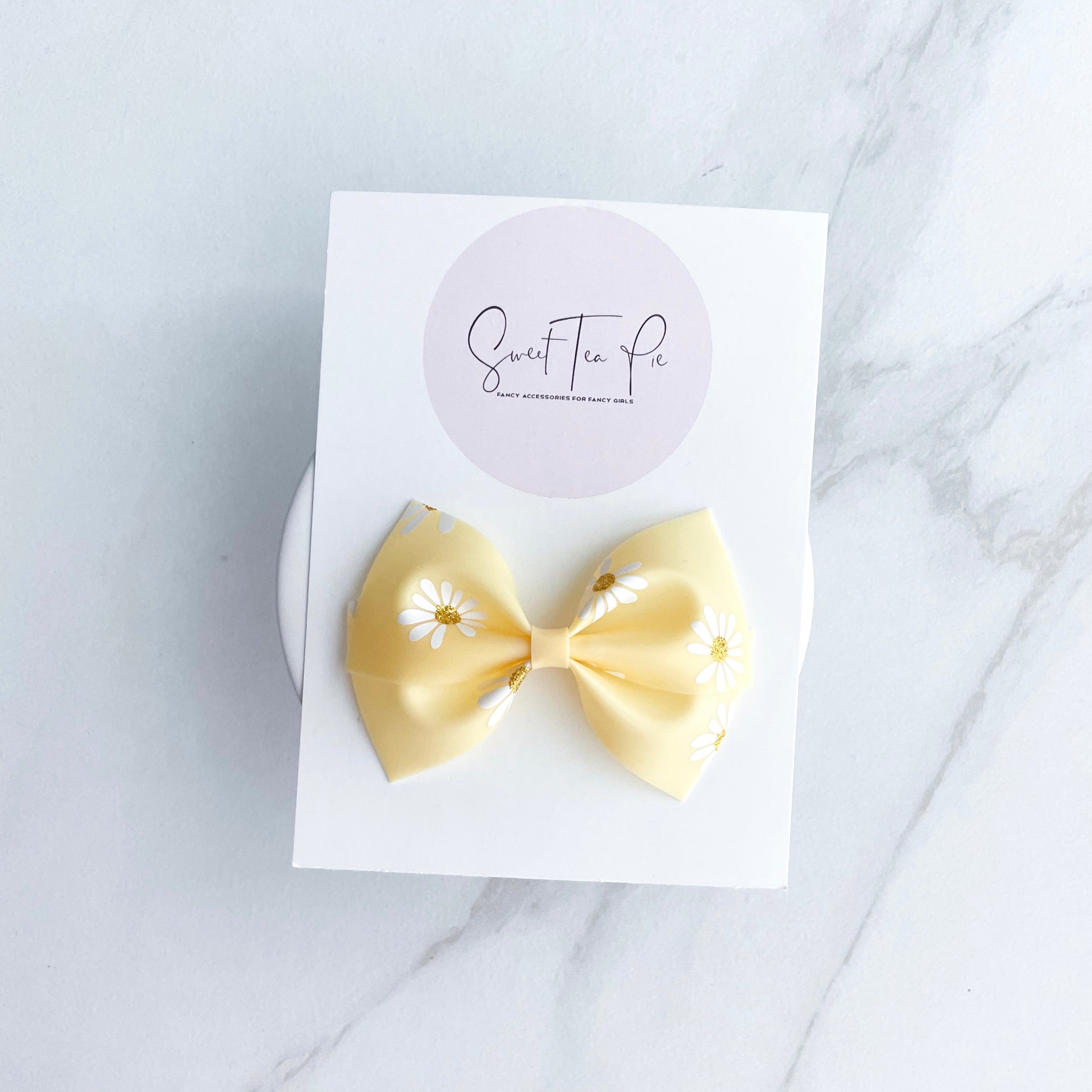 Yellow Flower Modern Lu Hair Bow (POOL BOW)