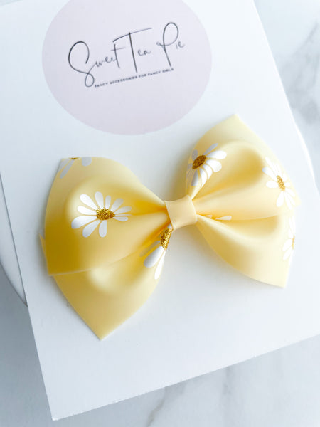 Yellow Flower Modern Lu Hair Bow (POOL BOW)
