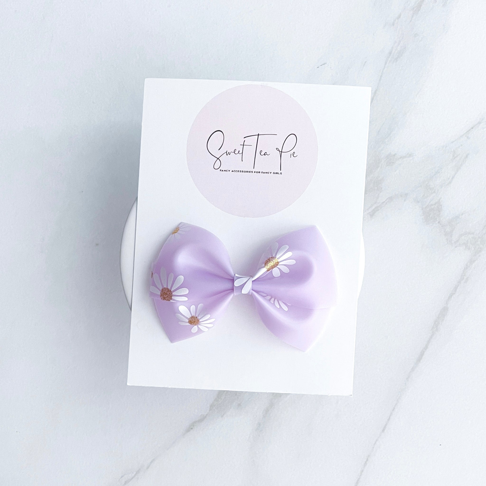 Purple Flower Modern Lu Hair Bow (POOL BOW)