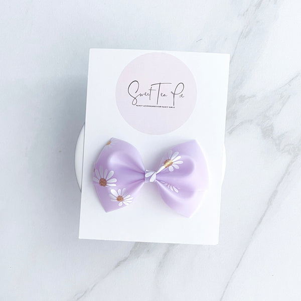 Purple Flower Modern Lu Hair Bow (POOL BOW)