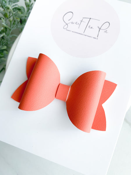 Tangerine Single Loop Hair Bow