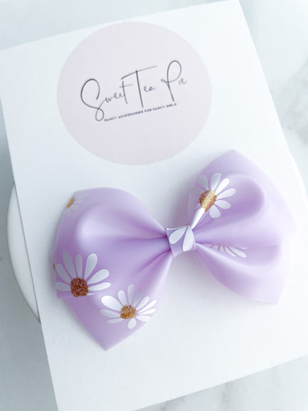 Purple Flower Modern Lu Hair Bow (POOL BOW)