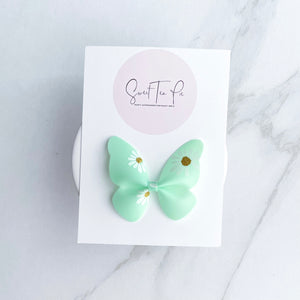 Green Flower Butterfly Clip (POOL BOW)