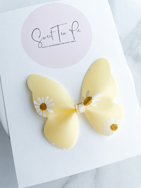 Yellow Flower Butterfly Clip (POOL BOW)