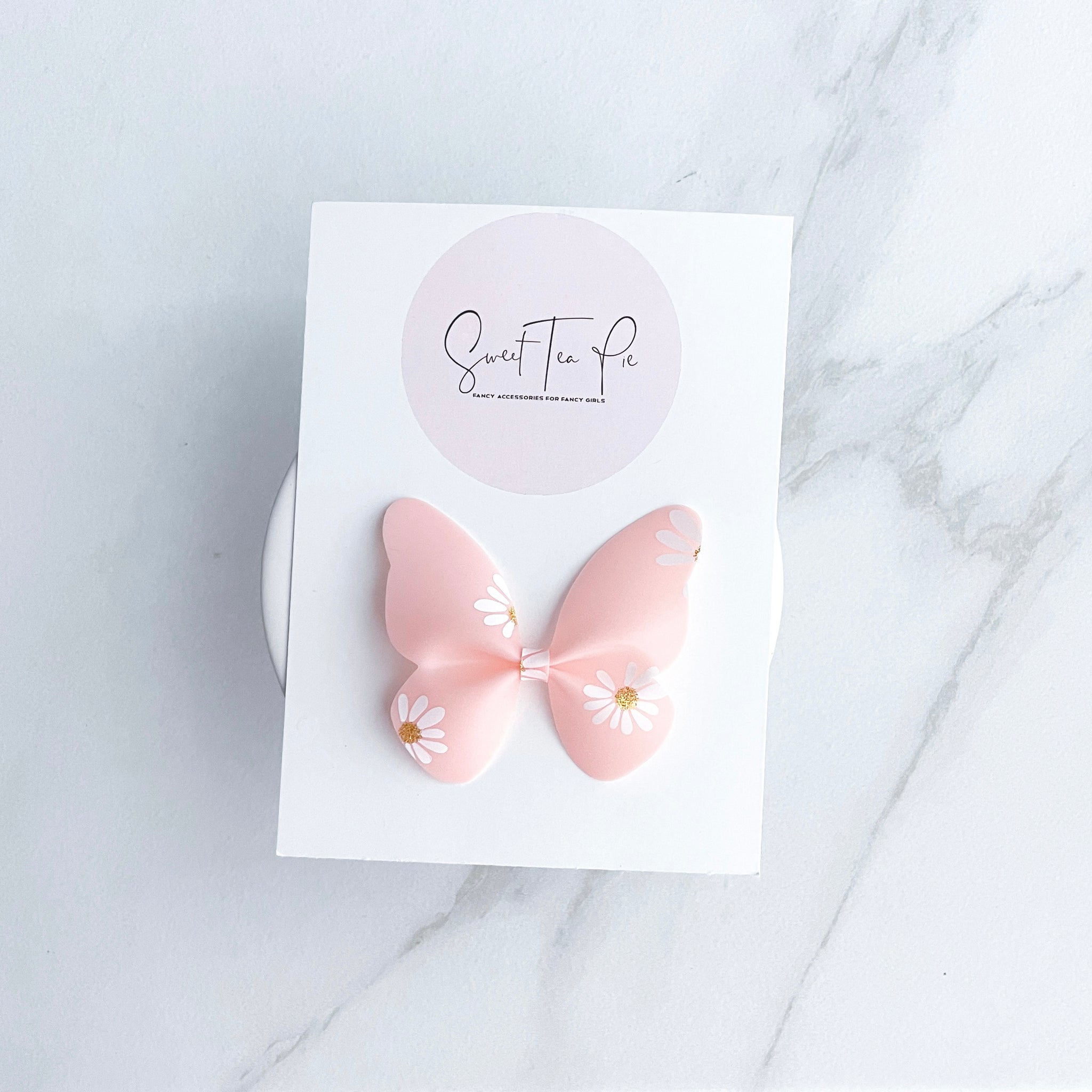 Pink Flower Butterfly Clip (POOL BOW)