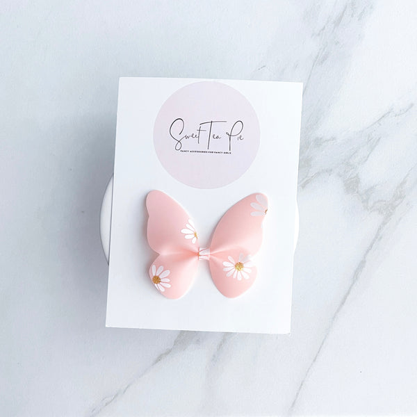 Pink Flower Butterfly Clip (POOL BOW)