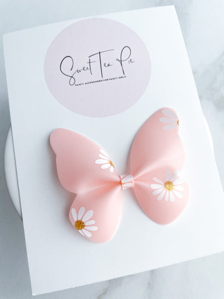 Pink Flower Butterfly Clip (POOL BOW)
