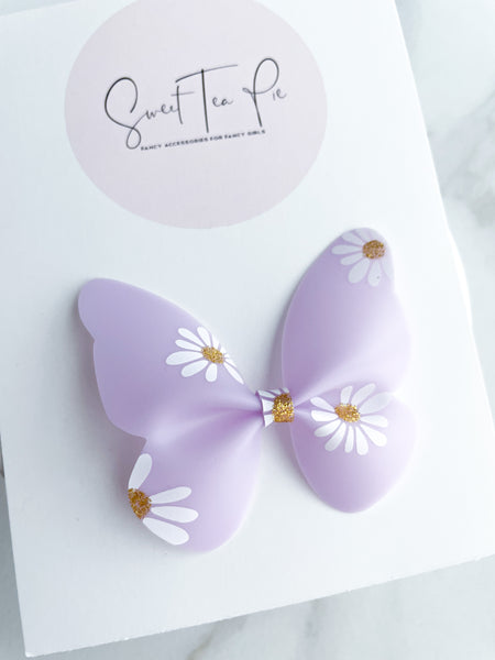 Purple Flower Butterfly Clip (POOL BOW)