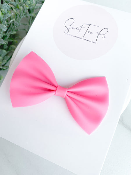 Pink Jelly Hair Bow (Waterproof)