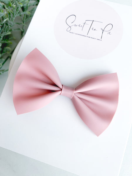 Mauve Jelly Hair Bow (Waterproof)