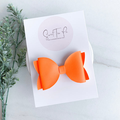 Neon Orange Large Loop Hair Bow