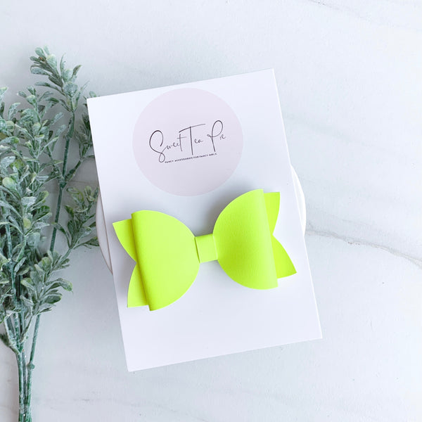 Neon Yellow Large Loop Hair Bow