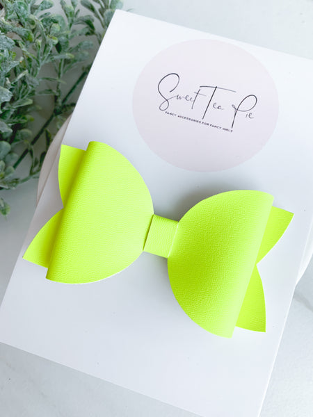 Neon Yellow Large Loop Hair Bow