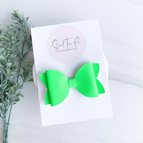 Neon Green Large Loop Hair Bow