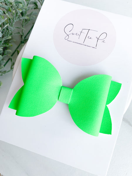 Neon Green Large Loop Hair Bow