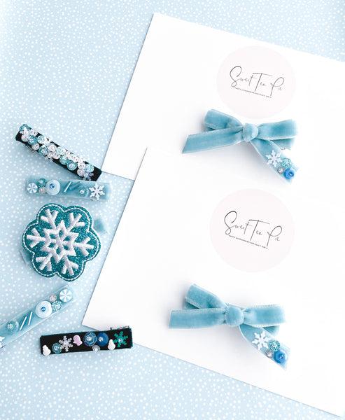 Winter Dreams Sequin Velvet Hair Bow