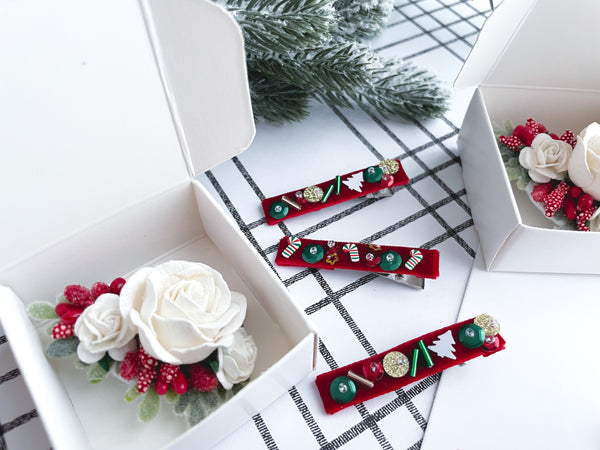 Sequin Velvet Lined Hair Clip - 011