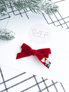 Oh Christmas Tree Sequin Velvet Hair Bow
