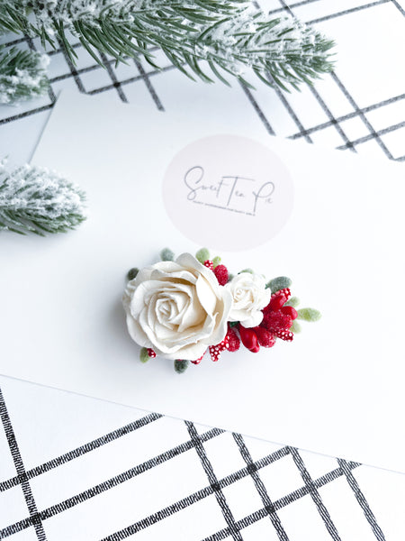 Christmas Garden Floral Hair Clip