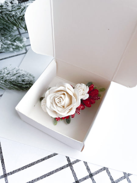 Christmas Garden Floral Hair Clip