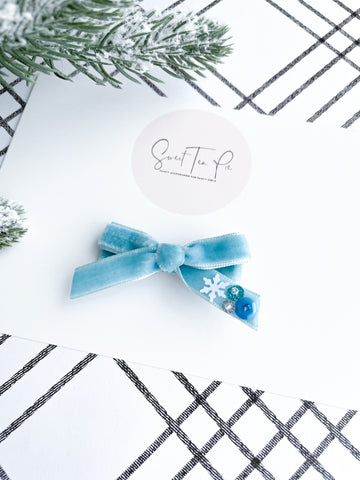 Winter Dreams Sequin Velvet Hair Bow
