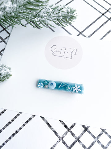 Sequin Velvet Lined Hair Clip - 013