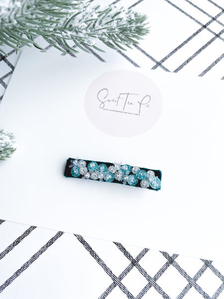 Sequin Velvet Lined Hair Clip - 015