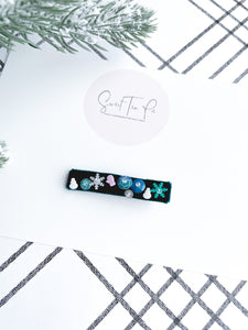Sequin Velvet Lined Hair Clip - 014