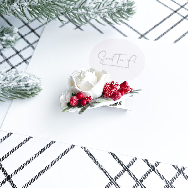 Christmas Garden Floral Hair Clip